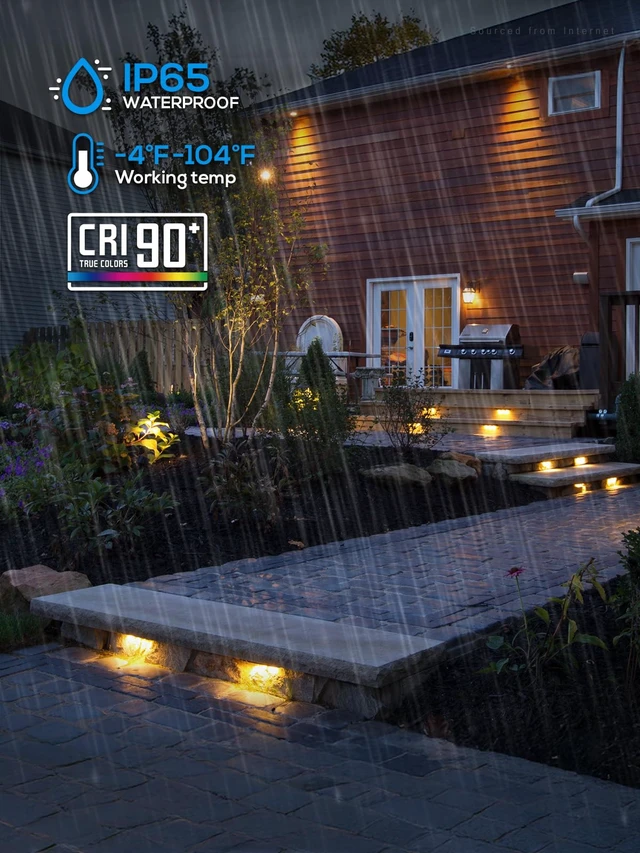 Alt view image 6 of 7 - 8-Pack 7 Inch LED Hardscape Lighting, 3W/4W/5W, 2700K Soft White | Update Dimmable Retaining Wall Lights, Low Voltage Landscape Lighting, 12-24V AC/DC Paver Light, Outdoor Step Lights, ETL