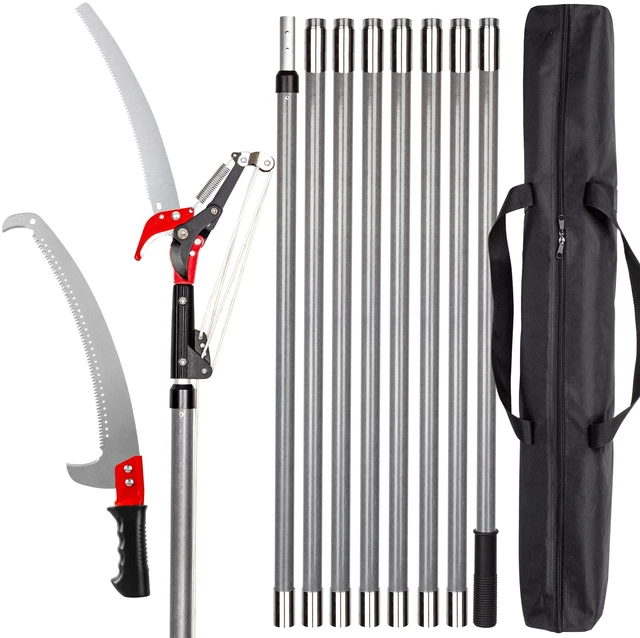 Main image of Pole Saws for Tree Trimming, Extendable Tree Pruner,Manual Branch Timmer with Blade and Scissors High Branches Pruning Fiberglass Pole Pruner and Cutter Garden Tool with Storage Bag 7.2-27FT