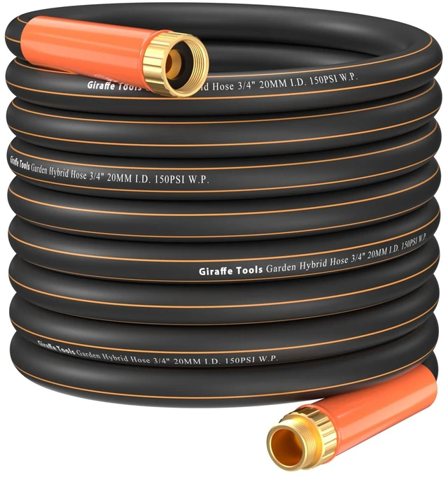 Main image of Garden Hose 75ft x 3/4" | Heavy Duty 3/4 Inch Water Hose, Flexible, Hybrid Lightweight Hose, Male to Female Fittings, Burst 600 PSI