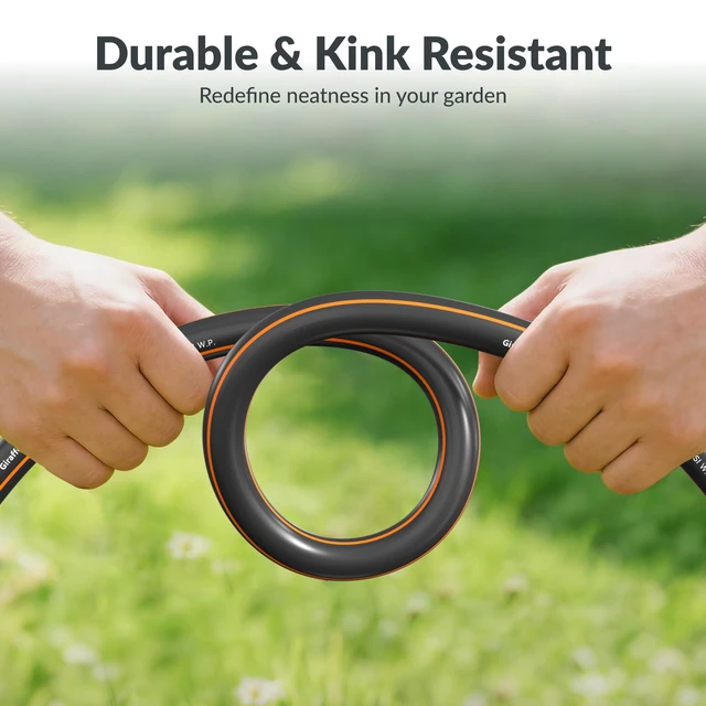 Alt view image 6 of 7 - Garden Hose 75ft x 3/4" | Heavy Duty 3/4 Inch Water Hose, Flexible, Hybrid Lightweight Hose, Male to Female Fittings, Burst 600 PSI