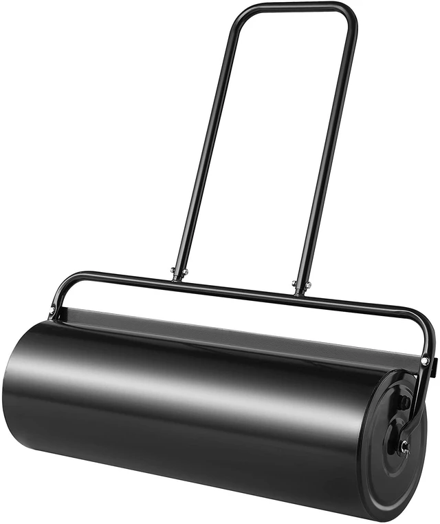 Main image of Lawn Roller, 61L Sand or Water Filled Yard Roller, with Easy-Turn Plug and U-Shaped Ergonomic Handle for Convenient Push and Pull, Level and Compress Soil for Lawn, Garden, Farm, Park, Black
