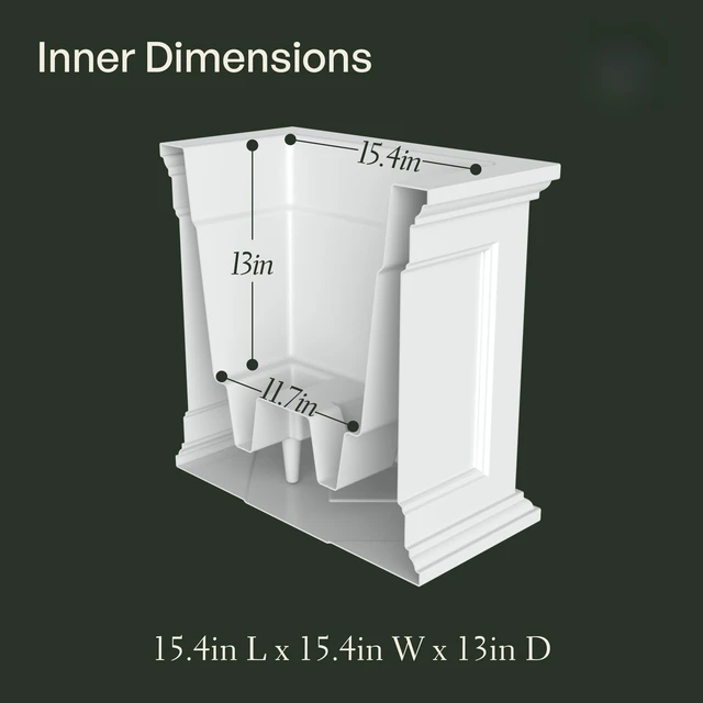 Alt view image 3 of 7 - Fairfield 20in Self-Watering Square Planter, Black | Self-watering, All season, Fade resistant, Double-wall design, 15-year warranty