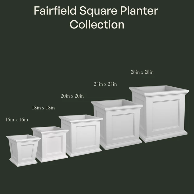 Alt view image 7 of 7 - Fairfield 20in Self-Watering Square Planter, Black | Self-watering, All season, Fade resistant, Double-wall design, 15-year warranty