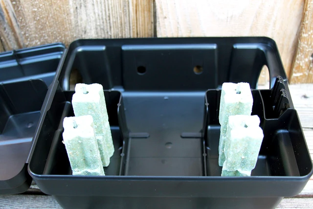 Alt view image 3 of 5 - Outpost rat bait station, set of 6, lockable tamper-resistant, vertical or horizontal mount, black, 8.5" x 7" x 5"