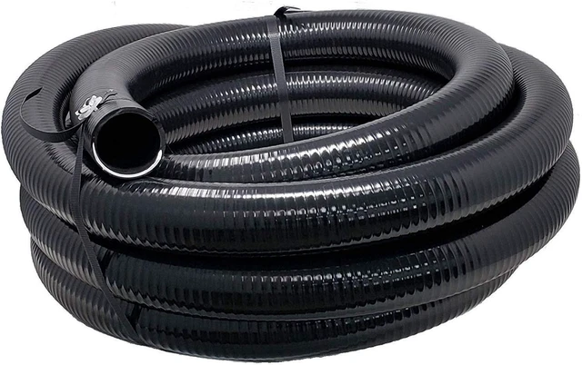 Main image of Flexible PVC Pipe 1-1/2 Inch Dia Hose 25 FT Length, Black Tubing, Schedule 40, Premium Quality Made in USA