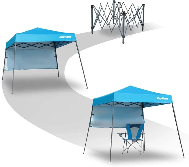 Alt view image 6 of 7 - Ultra Compact Backpack Canopy, Pop Up Shelter, Portable Sports Cabana, 7.5 x 7.5 ft Base / 6 x 6 ft top for Hiking, Camping, Fishing, Picnic, Family Outings
