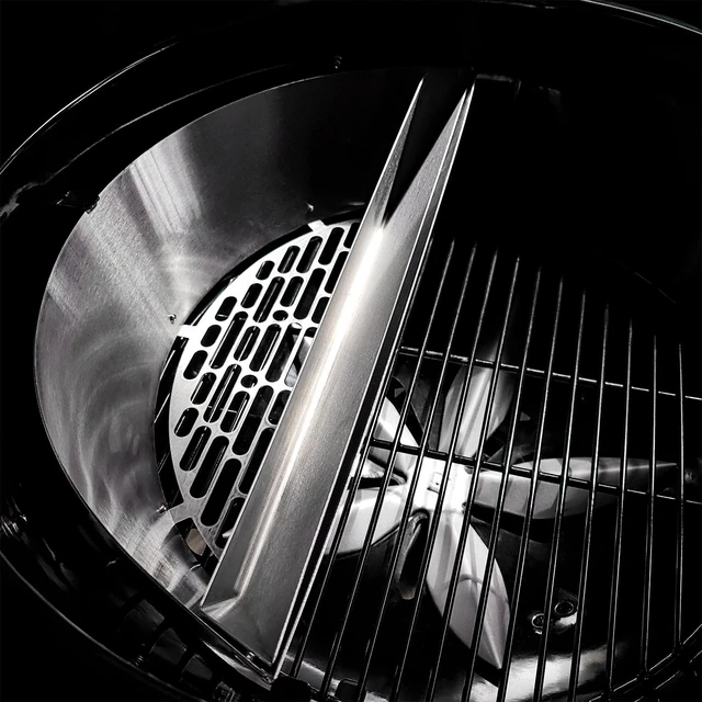 Alt view image 2 of 7 - Deluxe Charcoal Basket Insert for 22" Weber Kettle Grills Patented Stainless Steel Two-Zone Cooking Accessory with Removable Water Reservoir for Low & Slow Smoking and Searing