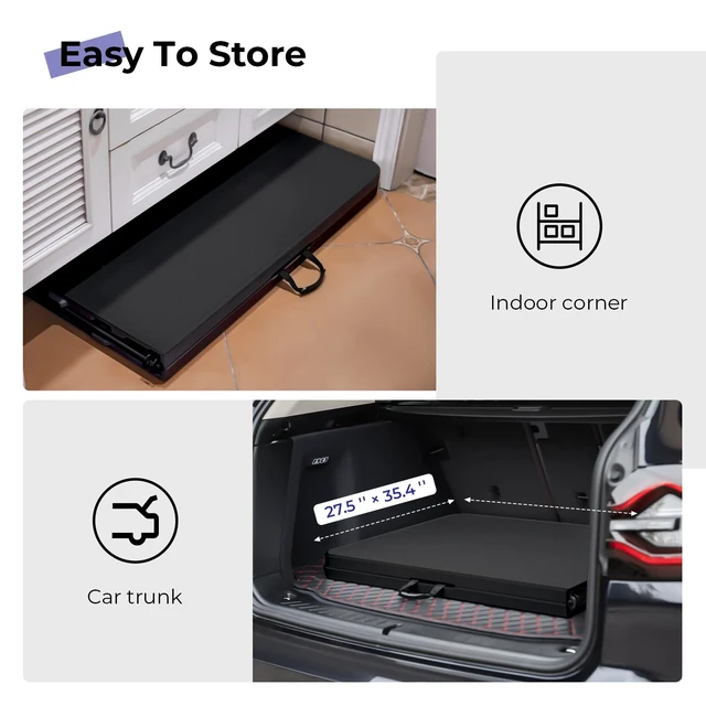 Alt view image 5 of 7 - Folding Table 6ft, Heavy Duty Portable Utility Table with Handle, Black | Fold-in-half Design,Easy Storage,HDPE Top,Sturdy Legs,330lbs Support,Indoor Outdoor Use for Dining,Parties,Picnic