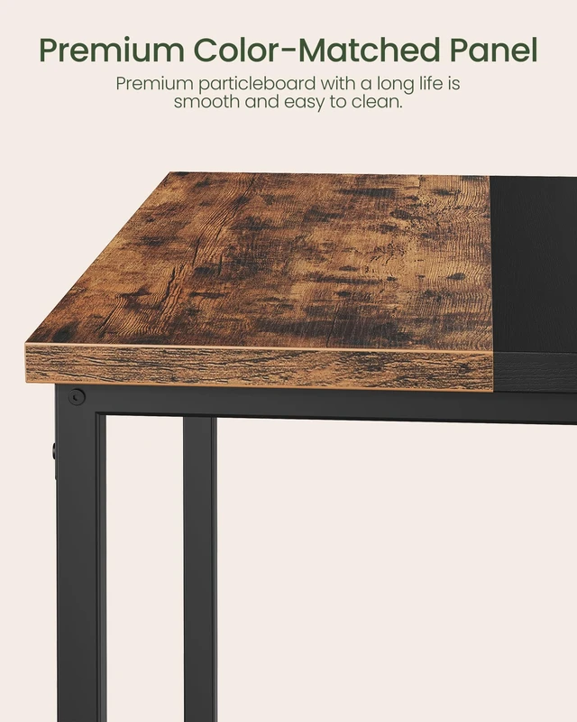 Alt view image 5 of 7 - Square Kitchen Dining Table, 29.5'' Dining Table, Small Dining Tables, Writing Desk, Coffee Tables, for Restaurant, Living Room, Apartment, Rustic Brown and Black TCZ02BF