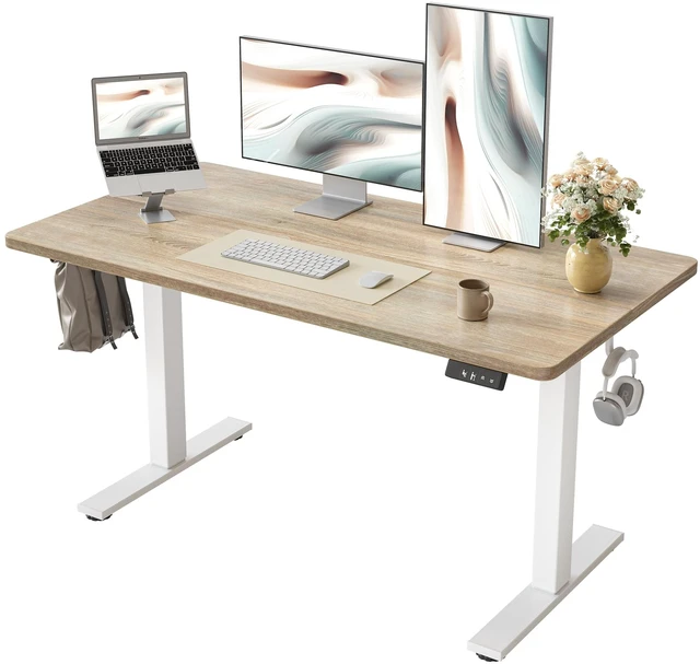 Main image of 48 X 24 Inch Height Adjustable Electric Standing Desk, Maple | Smooth Height Adjustment, 2 Memory Presets, One-Touch Control, Stable Steel Frame, 176 lbs Capacity, Easy Assembly