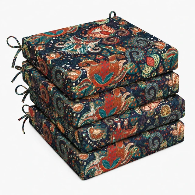 Main image of Outdoor Chair Cushions, Set of 4, 24"*24"*4", Water Resistant, Boho