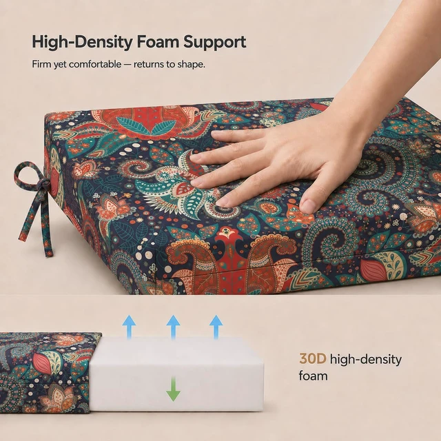 Alt view image 3 of 7 - Outdoor Chair Cushions, Set of 4, 24"*24"*4", Water Resistant, Boho