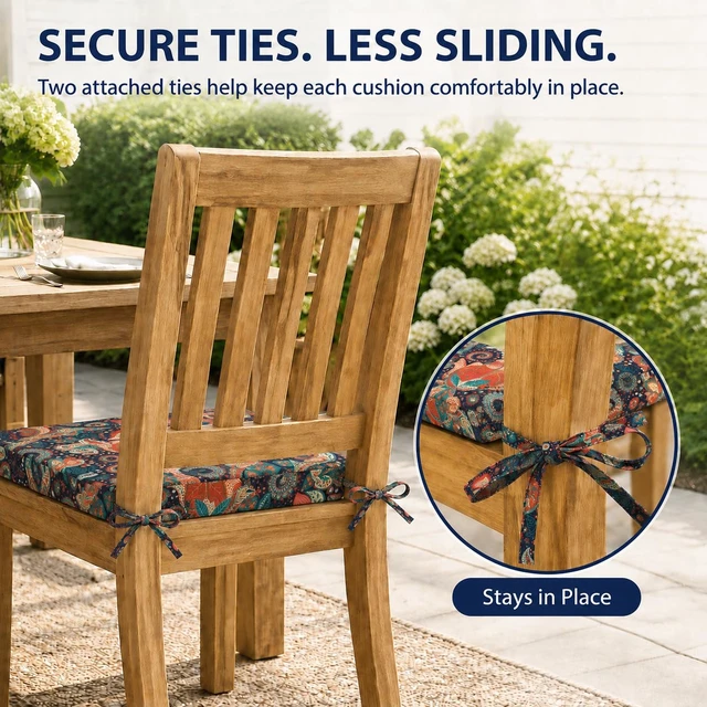 Alt view image 4 of 7 - Outdoor Chair Cushions, Set of 4, 24"*24"*4", Water Resistant, Boho