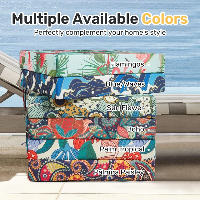 Alt view image 7 of 7 - Outdoor Chair Cushions, Set of 4, 24"*24"*4", Water Resistant, Boho