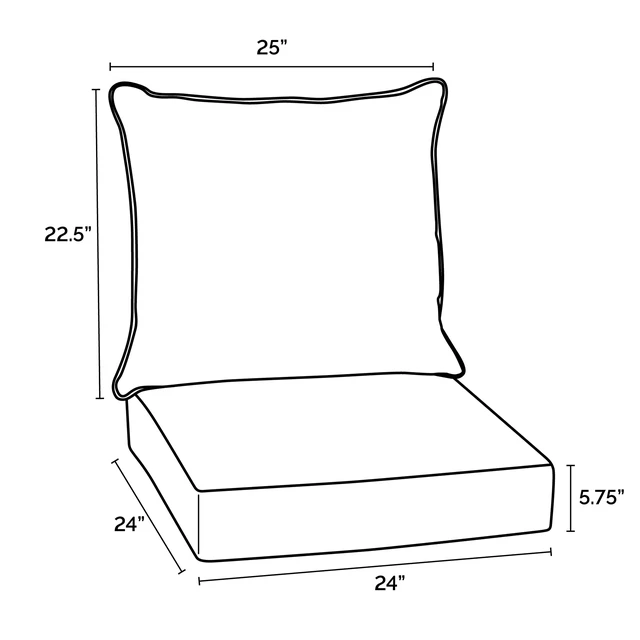 Alt view image 3 of 7 - Deep Seat Outdoor Chair Cushion Set (2-Pack), 24 in x 24 in, Weather-Proof, Rain-Proof, Fade Resistant Patio Cushion Set for Chair, Sofa, and Couch Sapphire Aurora Blue Damask