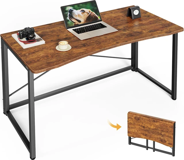 Main image of Folding Desk for Small Spaces, 39.4 Inch Foldable Computer Table | Easy Assembly, Small Writing Work Office Computer Desk, for Home Office, Study, Bedroom, Dorm, Space Saving, Rustic Brown