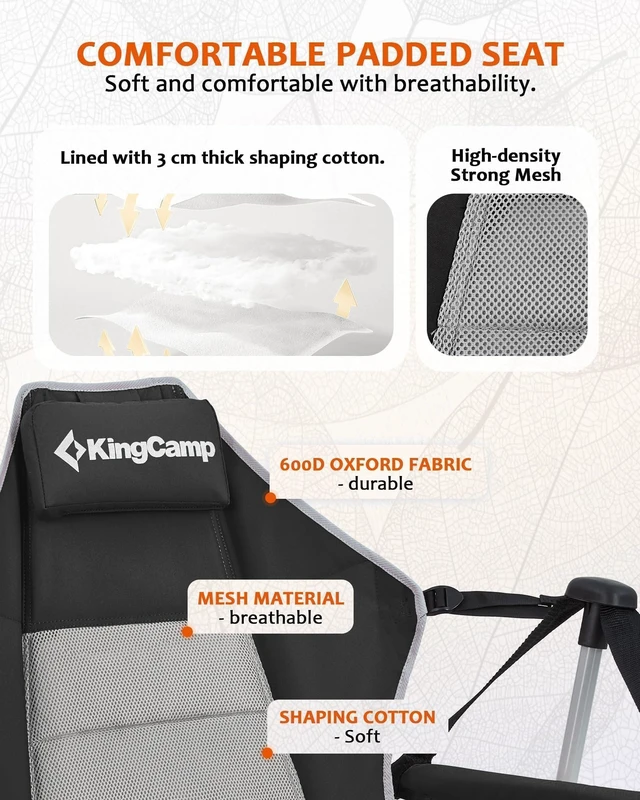 Alt view image 7 of 7 - Hammock Camping Chair, 400lbs Heavy Duty Swing Chairs for Adults | Portable Camp Chair, Oversized Folding Rocker, 10.3lbs Aluminum Frame, Adjustable recline for Outdoor Beach Patio RV Sport