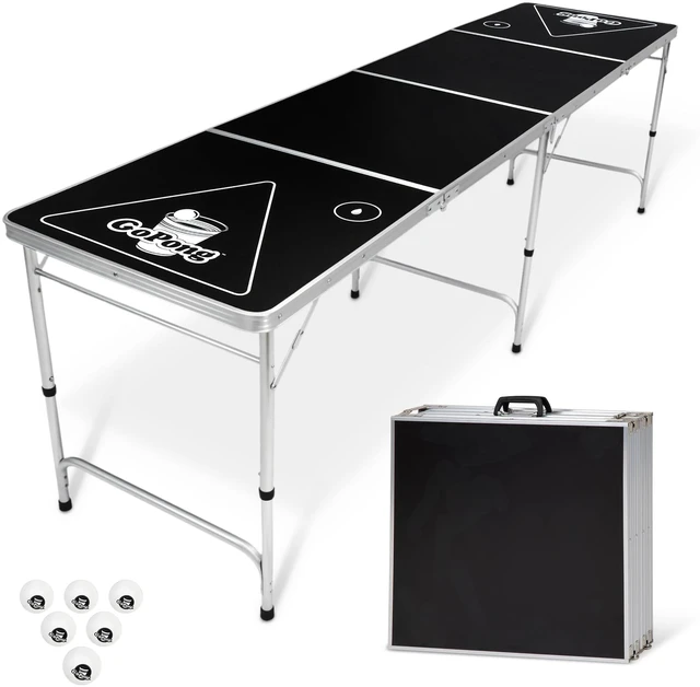 Main image of 8 Foot Portable Beer Pong / Tailgate Tables (Black, Football, American Flag, or Custom Dry Erase)