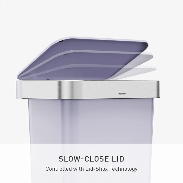 Alt view image 6 of 6 - Hybrid Step Can, 45L / 12 Gallon Rectangular Kitchen Trash Can, Studio Edition, Liner Rim System, Liner Pocket®, 150,000-Step Pedal, Lid Shox® Silent Close, Lilac Plastic