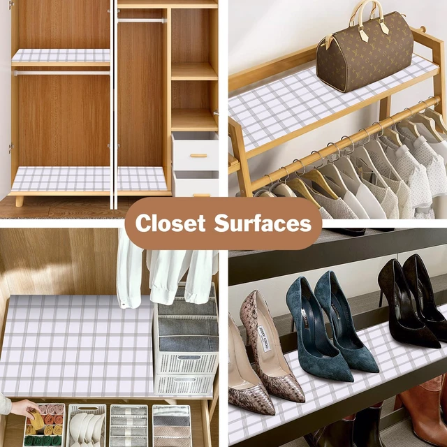 Alt view image 7 of 7 - Drawer and Shelf Liner for Kitchen Cabinet: 23.6 in X 30 Ft Non Slip | Waterproof Shelf Paper Non Adhesive Refrigerator Liners White Square Easy Liners for Bathroom Cupboard