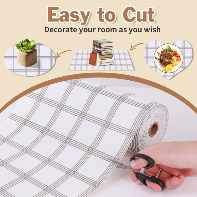Alt view image 4 of 7 - Drawer and Shelf Liner for Kitchen Cabinet: 23.6 in X 30 Ft Non Slip | Waterproof Shelf Paper Non Adhesive Refrigerator Liners White Square Easy Liners for Bathroom Cupboard