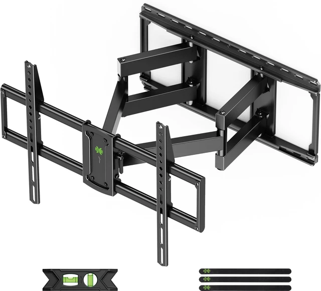 Main image of Full Motion TV Wall Mount for Large TVs 42-97 Inch up to 150 lbs | Swivel/tilt/extend Wall Mount TV Bracket. ±4° post-install leveling. Pre-assembled Fits 16/18/24" studs, VESA 600x400mm.