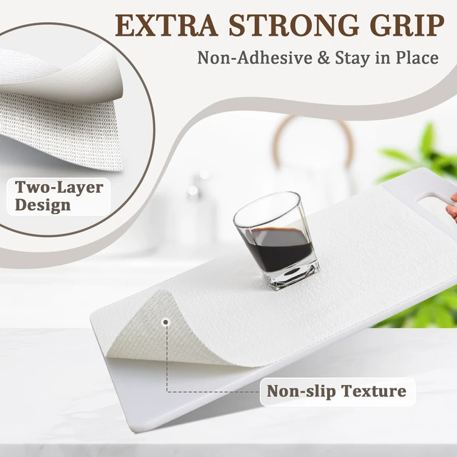 Alt view image 4 of 7 - Shelf Liner for Kitchen Cabinets and Drawers, 24" x 360" White | Non-Adhesive Design, Waterproof & Non-Slip Protection, Easy Cut to Fit, Washable and Reusable, Pantry Storage