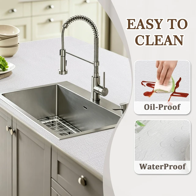 Alt view image 3 of 7 - Shelf Liner for Kitchen Cabinets and Drawers, 24" x 360" White | Non-Adhesive Design, Waterproof & Non-Slip Protection, Easy Cut to Fit, Washable and Reusable, Pantry Storage