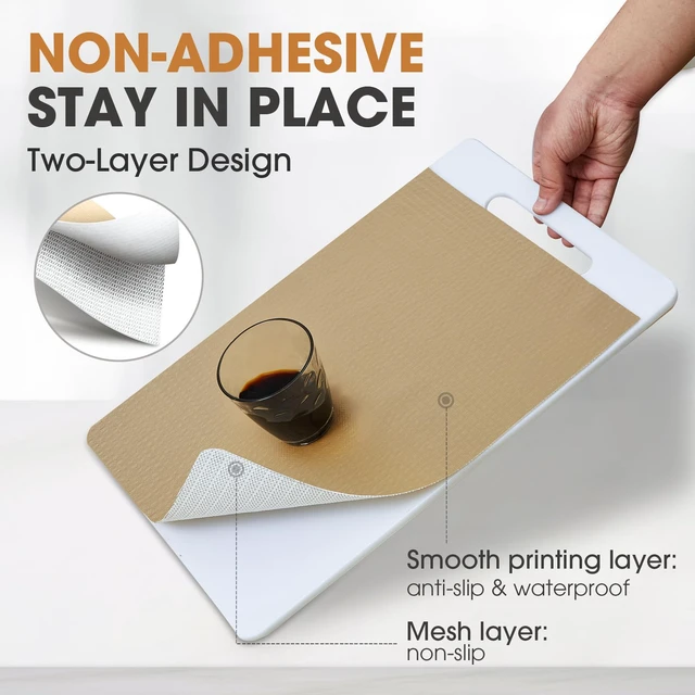Alt view image 2 of 7 - Drawer and Shelf Liner for Kitchen Cabinets, Beige, 24IN X 30FT | Non-Adhesive, Decorative, Easy to Cut, Non-Slip, Waterproof, Surface Protection, Cupboard, Bathroom, Closets