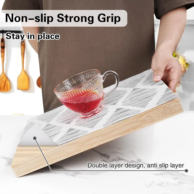 Alt view image 2 of 7 - Drawer and Shelf Liner for Kitchen Cabinet Non-Adhesive 24in x 30FT | Waterproof Washable Contact Paper Liner Thickened Non-Slip Mat for Cupboard Pantry Durable Shelves Protector Easy to Cut
