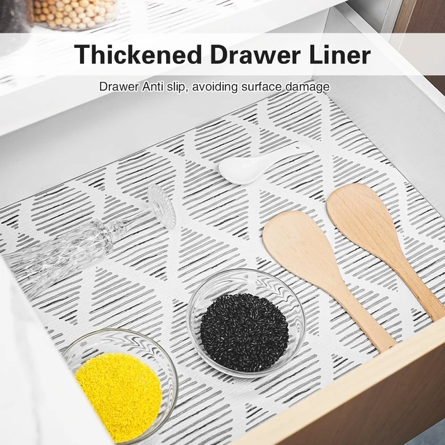 Alt view image 3 of 7 - Drawer and Shelf Liner for Kitchen Cabinet Non-Adhesive 24in x 30FT | Waterproof Washable Contact Paper Liner Thickened Non-Slip Mat for Cupboard Pantry Durable Shelves Protector Easy to Cut