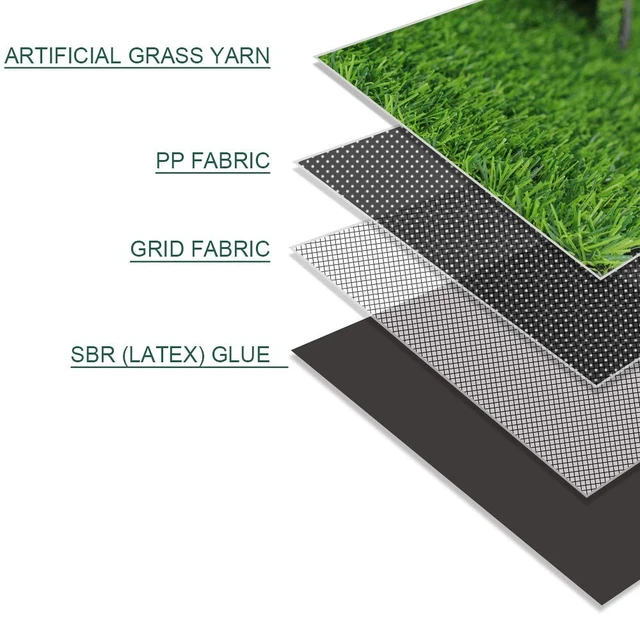 Alt view image 3 of 6 - Artificial Grass Turf Lawn-6 x 12 Feet, 0.7" Indoor Outdoor Garden Lawn Landscape Synthetic Grass Mat Fake Grass Rug
