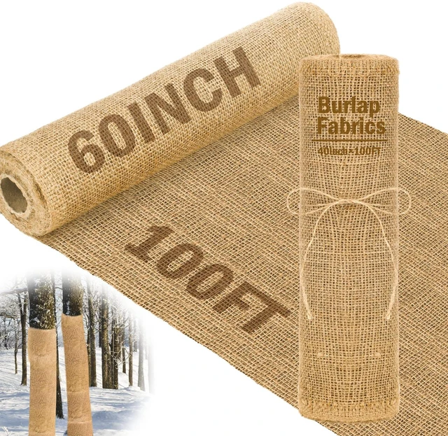 Main image of 1 Pack 60 Inch X 100 ft Burlap Fabrics Roll Natural Jute Garden | Multipurpose Landscape Fabric, Burlap by the Yard, High Density, for Tree Wrap DIY Craft Indoor Outdoor Plant Cover Weed