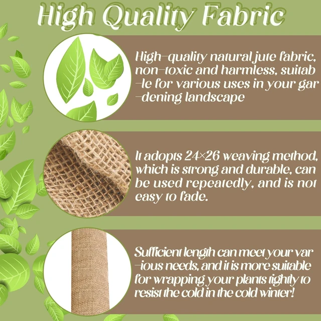 Alt view image 4 of 7 - 1 Pack 60 Inch X 100 ft Burlap Fabrics Roll Natural Jute Garden | Multipurpose Landscape Fabric, Burlap by the Yard, High Density, for Tree Wrap DIY Craft Indoor Outdoor Plant Cover Weed