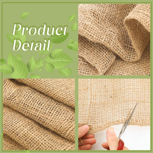 Alt view image 7 of 7 - 1 Pack 60 Inch X 100 ft Burlap Fabrics Roll Natural Jute Garden | Multipurpose Landscape Fabric, Burlap by the Yard, High Density, for Tree Wrap DIY Craft Indoor Outdoor Plant Cover Weed