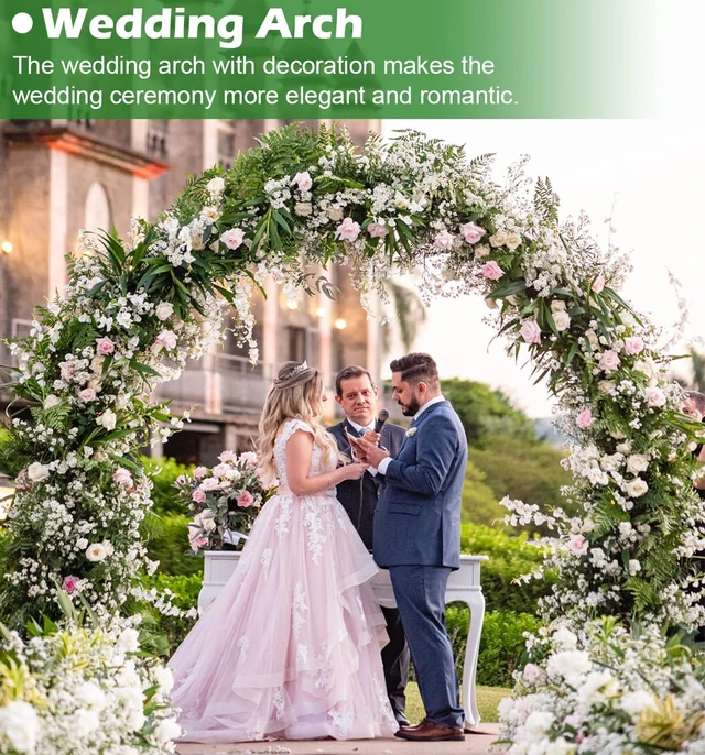 Alt view image 5 of 6 - Extra Large Garden Arch 7.2Ft Wide 9.2Ft High, Black | Wedding Arch for Ceremony, Outdoor Garden Trellis for Climbing Plant, Metal Balloon Arches Backdrop Stand with Prongs Base