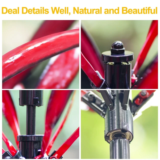 Alt view image 3 of 6 - Wind Spinner for Garden and Yard - Large Metal Kinetic Wind Sculptures Yard Art Outdoor (Crimson Magnolia)