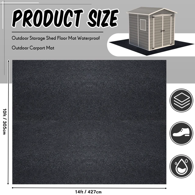 Alt view image 2 of 7 - Shed Floor Mat 10 x 14 ft, PE Backing for Garage, Carport and Large Sheds