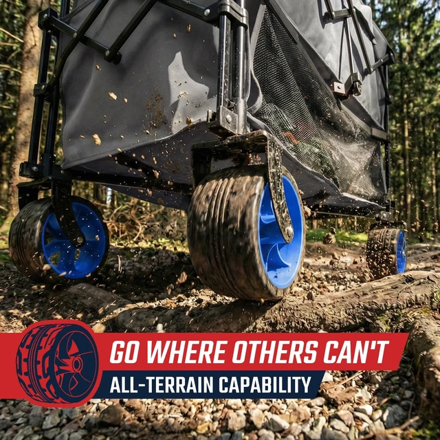 Alt view image 4 of 7 - 400L Double-Decker Wagon, 500 lb Capacity, 50 in Extender | Double-decker foldable wagon cart with 50 in extender, lower cargo deck and 10 x 10 canopy fit for sports and camping gear.