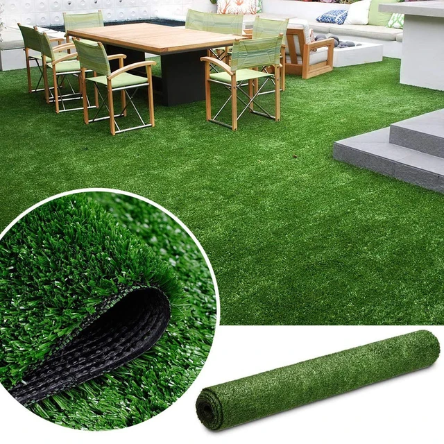 Alt view image 4 of 7 - Artificial Grass Turf Lawn 6FTX10FT, Indoor Outdoor Synthetic Grass | Custom Size,Backyard Patio Garden Balcony Synthetic Fake Faux Grass Rug With Drainage Holes,Party Wedding Christmas