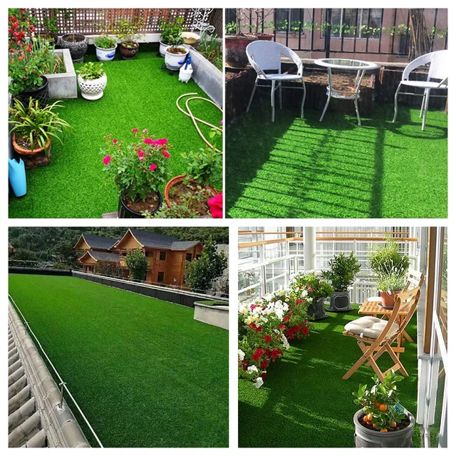 Alt view image 7 of 7 - Artificial Grass Turf Lawn 6FTX10FT, Indoor Outdoor Synthetic Grass | Custom Size,Backyard Patio Garden Balcony Synthetic Fake Faux Grass Rug With Drainage Holes,Party Wedding Christmas
