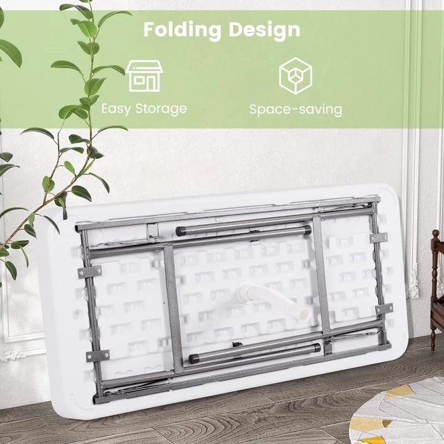 Alt view image 6 of 7 - Folding Ice Table with Drain, 4 ft Portable Cooler with Removable Skirt, No Assembly, Fill and Chill Table for Food Drink Beverage, Foldable Party Ice Bin for Camping BBQ Outdoor, White