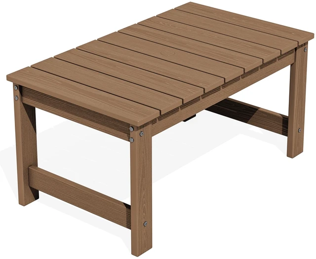 Main image of HDPE Outdoor Coffee Table with Umbrella Hole, Brown