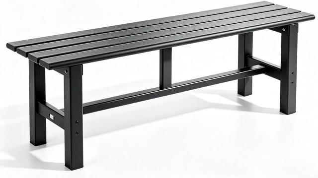 Main image of 59 Inches Outdoor Bench, 2-Person Aluminum Garden Bench, All-Weather Patio Bench for Garden, Porch, Backyard & Park (Black)