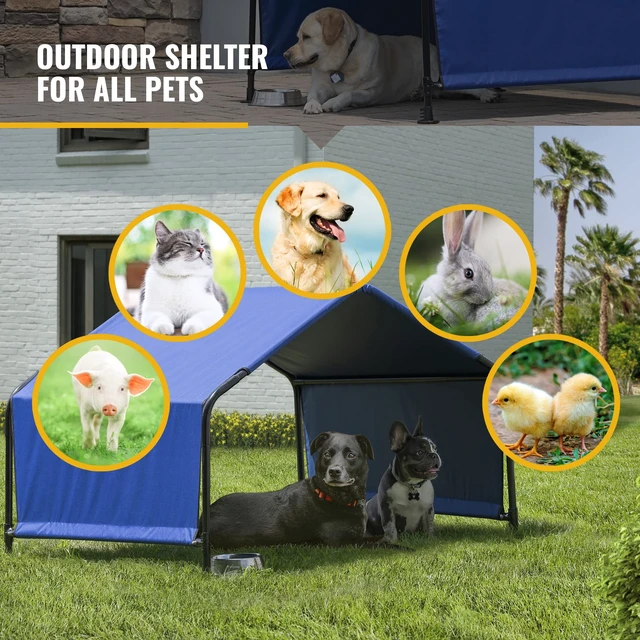 Alt view image 7 of 7 - 5' Outdoor Pet Shade, Versatile Pet Canopy Tent for Medium to Large-Breed Dogs, Cats, Small Animals and Livestock, Blue