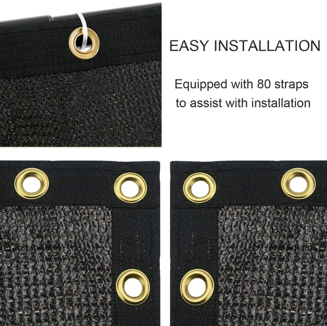 Alt view image 3 of 5 - 6 ft x 100 ft Privacy Screen Fence Heavy Duty Fence Cover Black | Privacy Fence Screen with UV Resistant Mesh, Reinforced Grommets and Breathable Design for Balcony, Patio, Garden & Backyard