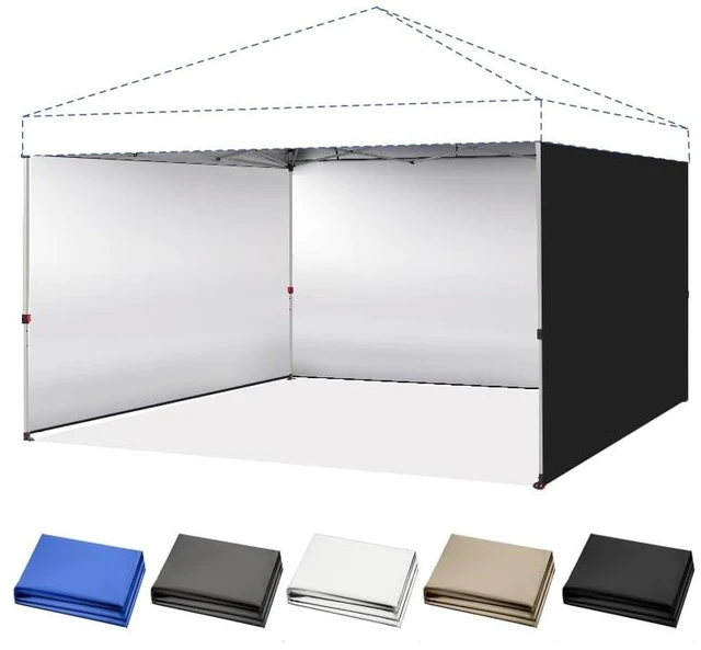 Main image of 12x12 Canopy Sidewalls for Pop-Up Shelter, Black (Only 4pcs) | Silver-Coated Tent Sidewalls for Pop Up Canopy, Waterproof with UV Protection for Outdoor Events, Tent Not Included