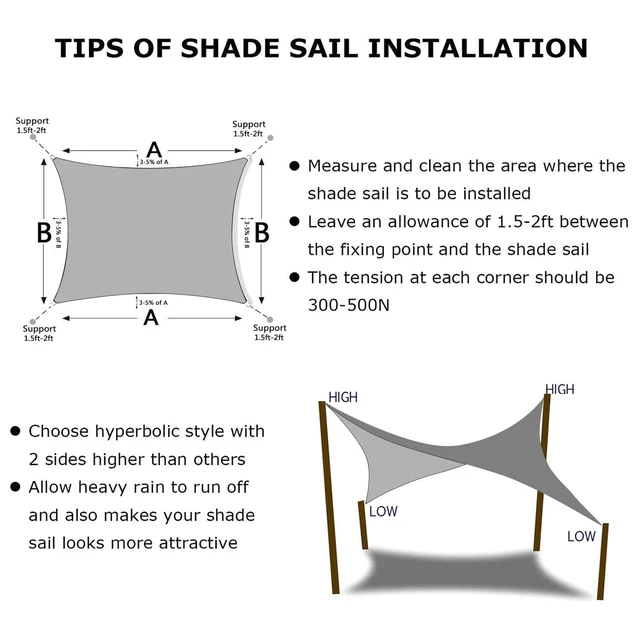 Alt view image 3 of 6 - 20'X26' Sun Shade Sail Gray Curved Rectangle | Outdoor Shade Cover 95% UV Block, 185GSM Heavy Duty Permeable, Shade Sail for Patio Garden Backyard Lawn (Customizable)