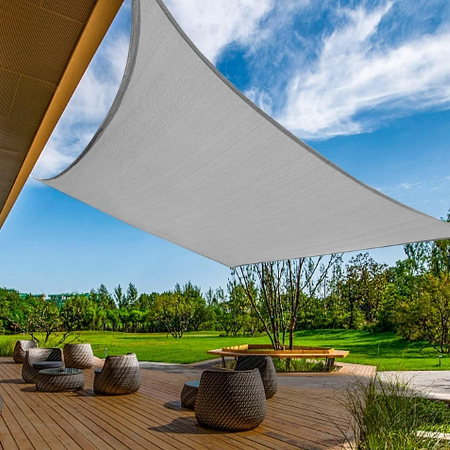 Main image of 20'X26' Sun Shade Sail Gray Curved Rectangle | Outdoor Shade Cover 95% UV Block, 185GSM Heavy Duty Permeable, Shade Sail for Patio Garden Backyard Lawn (Customizable)