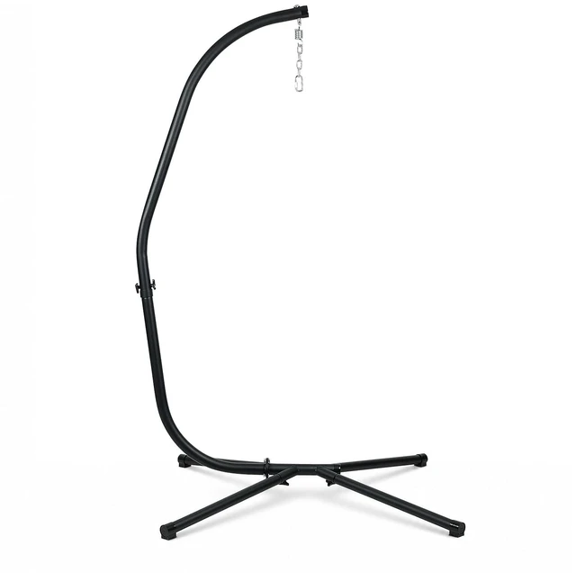 Main image of Hammock Chair Stand Only, Solid Hanging Chair C Stand, 330lbs Capacity | Powder-Coated Steel Hammock Swing Chair Frame for Hanging Rope Swing, Egg Chair, Sensory Swing, 360 Degree Rotation